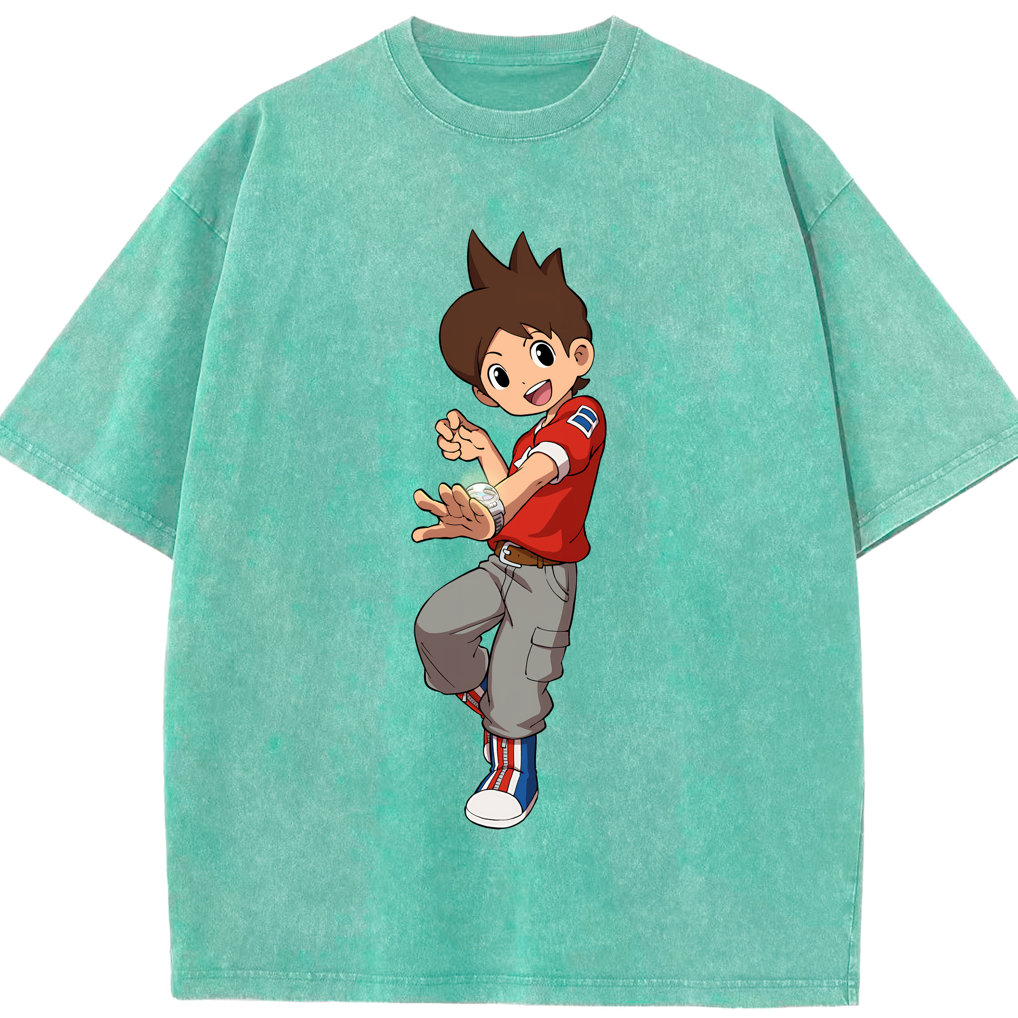 （画像用） 妖怪ウォッチ Yo-kai Watch 綿100% ヴィンテージ風 半袖Tシャツ（フロントプリント）